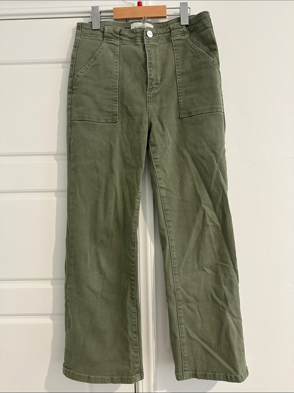 Risen Jeans Olive Green High-Waist Pants